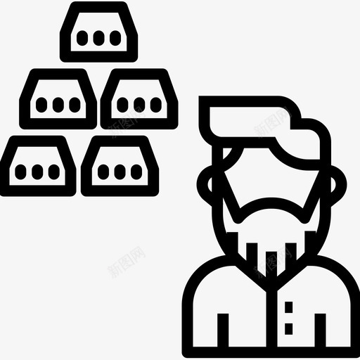 金锭企业金条图标svg_新图网 https://ixintu.com 个人资料 企业 投资 用户 男性 金条 金锭