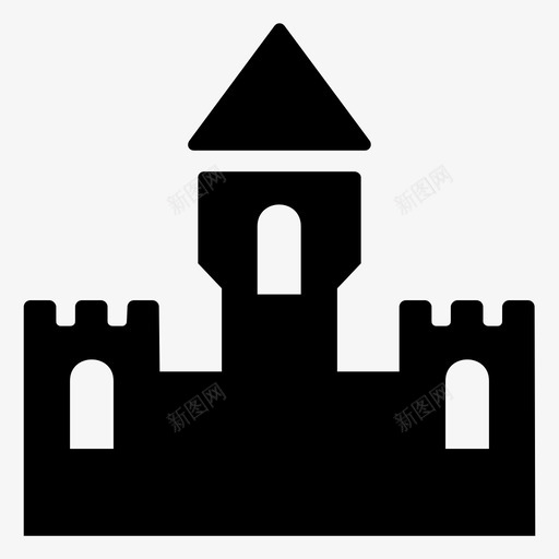 城堡建筑宫殿图标svg_新图网 https://ixintu.com 城堡 塔楼 宫殿 建筑 皇家