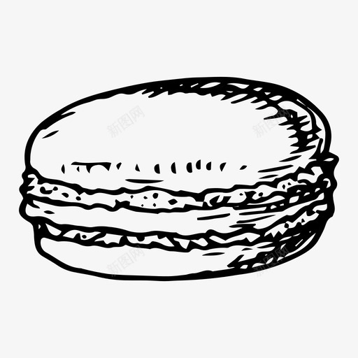 杏仁饼甜点食物图标svg_新图网 https://ixintu.com 杏仁饼 甜点 素描 菜单 食物