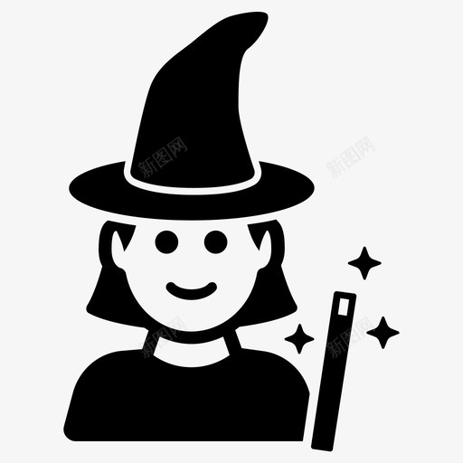 女巫万圣节魔法图标svg_新图网 https://ixintu.com 万圣节 不给糖就捣蛋 女巫 魔法