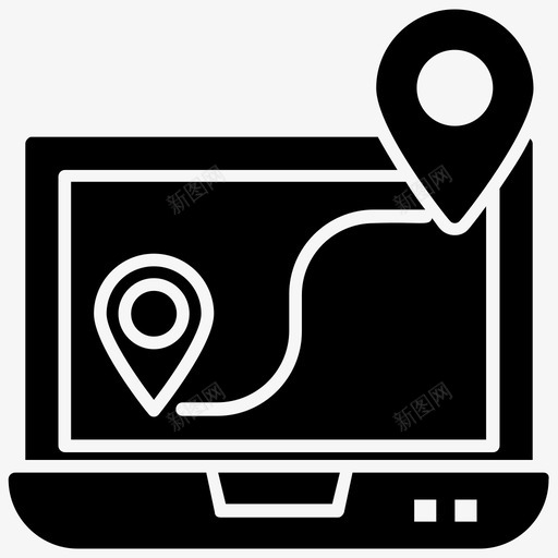 在线导航服务gps导航gps跟踪软件图标svg_新图网 https://ixintu.com gps导航 gps跟踪软件 在线导航服务 地图和导航字形图标