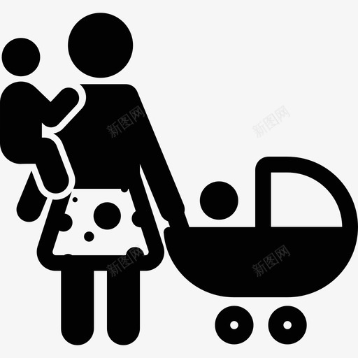 有两个儿子的女人熟悉的人图标svg_新图网 https://ixintu.com 有两个儿子的女人 熟悉的人