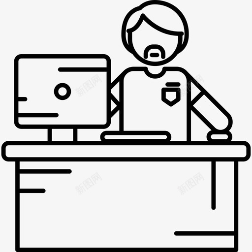 在办公室工作男人超薄图标svg_新图网 https://ixintu.com 在办公室工作 男人 超薄