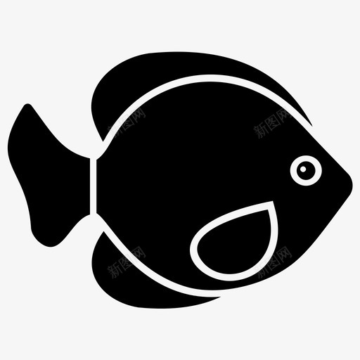 鱼水栖鱼淡水鱼图标svg_新图网 https://ixintu.com 水栖鱼 淡水鱼 热带鱼 鱼 鱼字形图标
