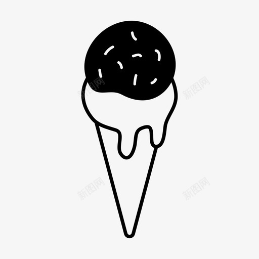 冰淇淋筒冰淇淋勺图标svg_新图网 https://ixintu.com 冰淇淋 冰淇淋筒 勺 夏天 洒