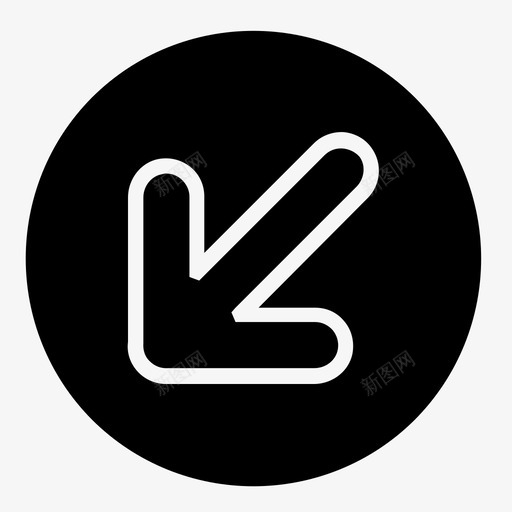 左对角箭头下箭头图标svg_新图网 https://ixintu.com 下 左对角箭头 箭头
