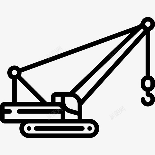 挖掘机工程机械直线式图标svg_新图网 https://ixintu.com 工程机械 挖掘机 直线式