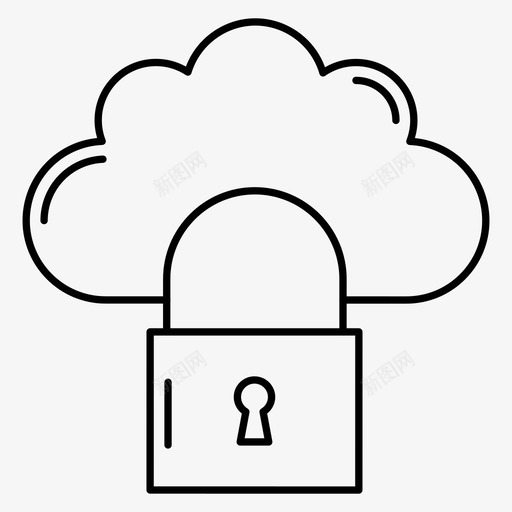 锁云保护图标svg_新图网 https://ixintu.com 云 保护 安全 服务器 锁