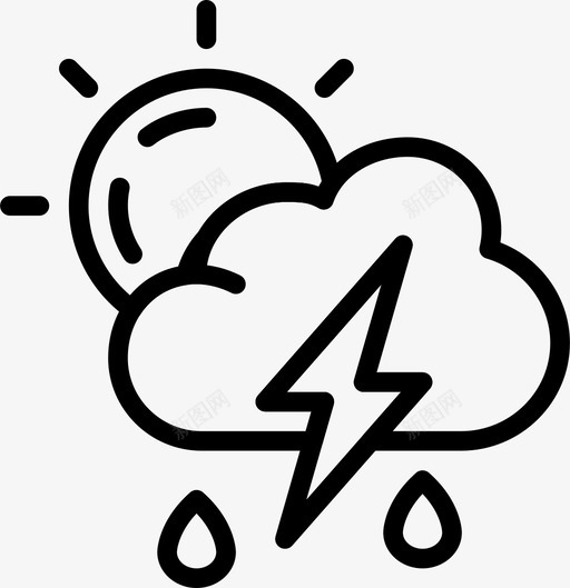雷雨云预报图标svg_新图网 https://ixintu.com 云 天气 美丽的天气第一卷概述 雨 雷雨 预报