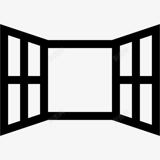 打开窗户框架家图标svg_新图网 https://ixintu.com 家 小房间 开口 房间 打开窗户 框架 窗户
