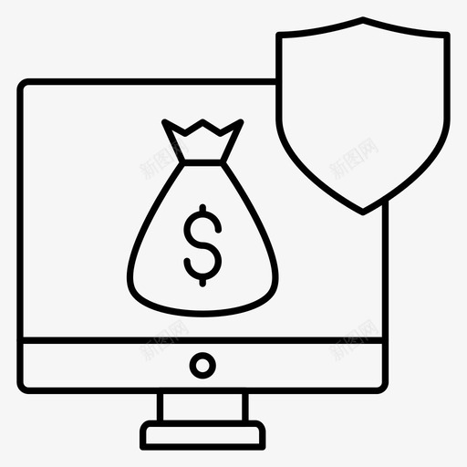 金钱保护安全图标svg_新图网 https://ixintu.com 保护 安全 盾牌 金钱