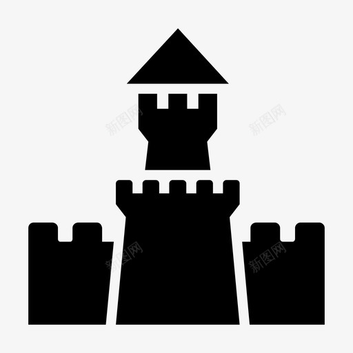 城堡建筑宫殿图标svg_新图网 https://ixintu.com 城堡 塔楼 宫殿 建筑 皇家