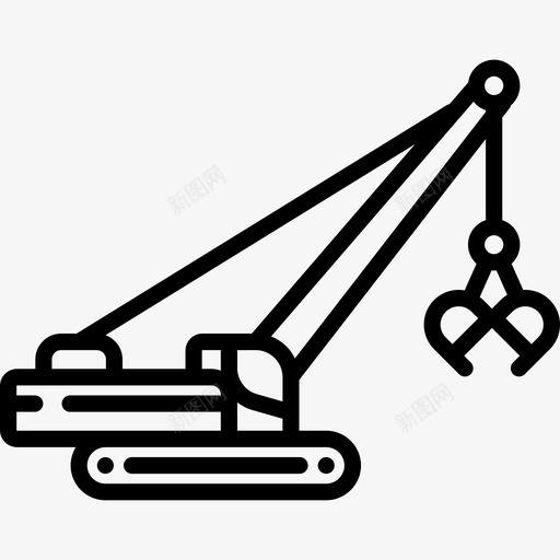 装载车工程机械直线式图标svg_新图网 https://ixintu.com 工程机械 直线式 装载车
