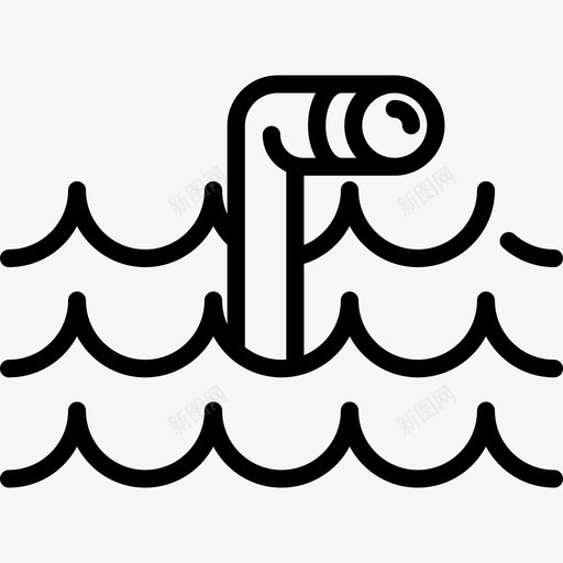 潜艇潜望镜在海里图标svg_新图网 https://ixintu.com 在海里 潜艇潜望镜