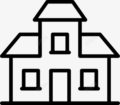 住宅公寓楼房图标svg_新图网 https://ixintu.com 住宅 公寓 家庭 房产 楼房 薄住宅