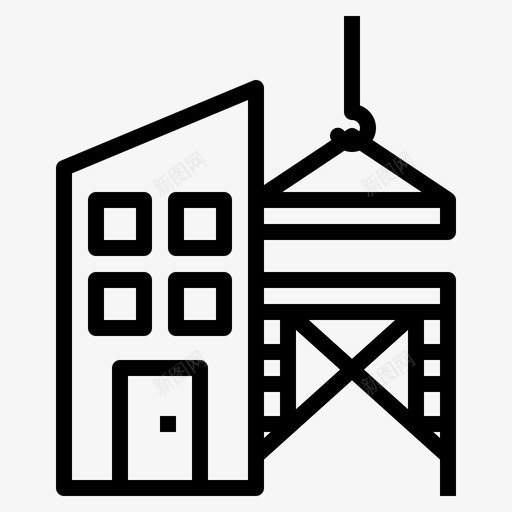 建筑施工起重机图标svg_新图网 https://ixintu.com 建筑 施工 脚手架 起重机