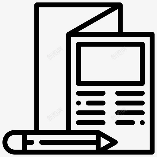 宣传册广告文件图标svg_新图网 https://ixintu.com 宣传册 广告 广告2 文件 纸张 铅笔