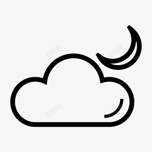 多云夜间雨天图标svg_新图网 https://ixintu.com web应用程序和ui 多云 夜间 天气 睡眠 雨天