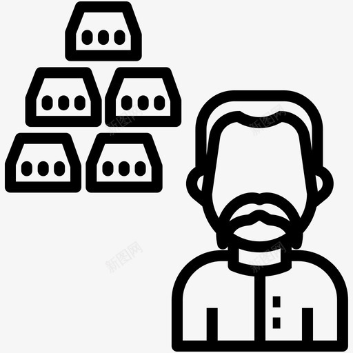 金锭企业金条图标svg_新图网 https://ixintu.com 个人资料 企业 投资 用户 男性 金条 金锭