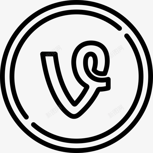 藤蔓社交圈直线型图标svg_新图网 https://ixintu.com 直线型 社交圈 藤蔓