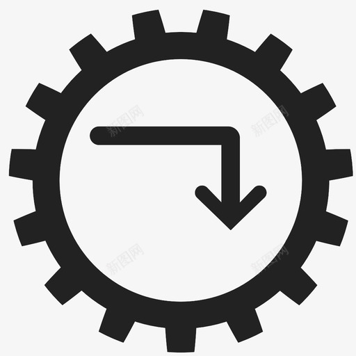 带箭头的齿轮向下机构图标svg_新图网 https://ixintu.com 向下 带箭头的齿轮 机构