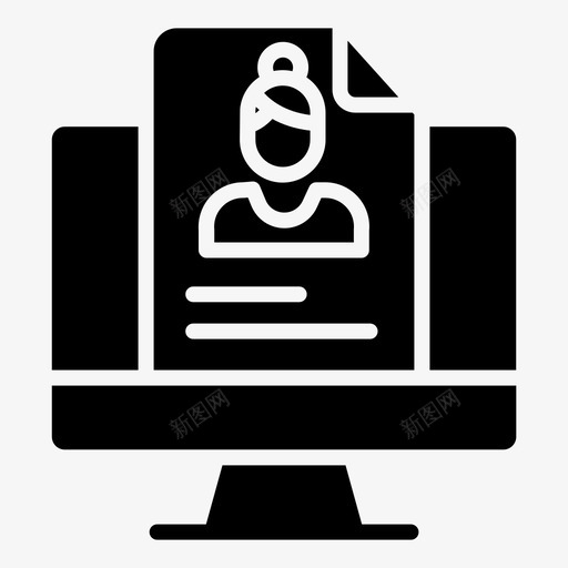 在线报告文件女性图标svg_新图网 https://ixintu.com 企业管理 在线报告 女性 文件