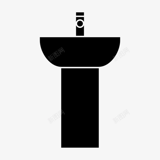 洗脸盆卫生间水槽图标svg_新图网 https://ixintu.com 卫生间 水 水槽 水龙头 洗脸盆 洗衣机 浴室填充物