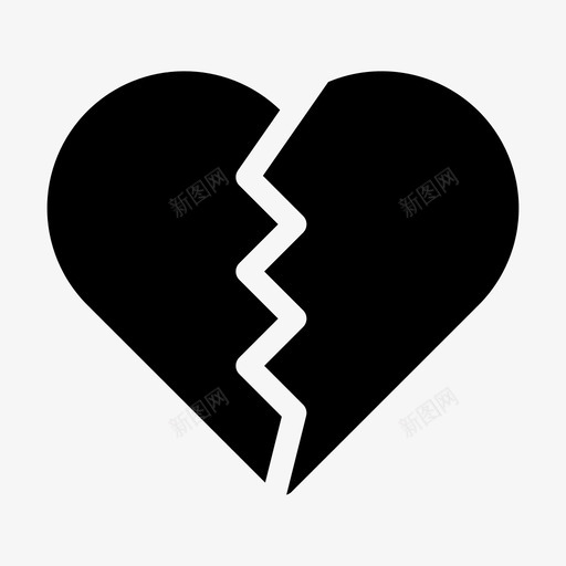 心碎分手失恋图标svg_新图网 https://ixintu.com 18062018 分手 夫妻 失恋 婚姻失败 心碎 离婚