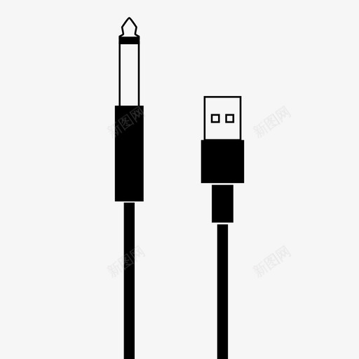 乐器到usb电脑吉他图标svg_新图网 https://ixintu.com 乐器到usb 吉他 接口 电缆 电脑