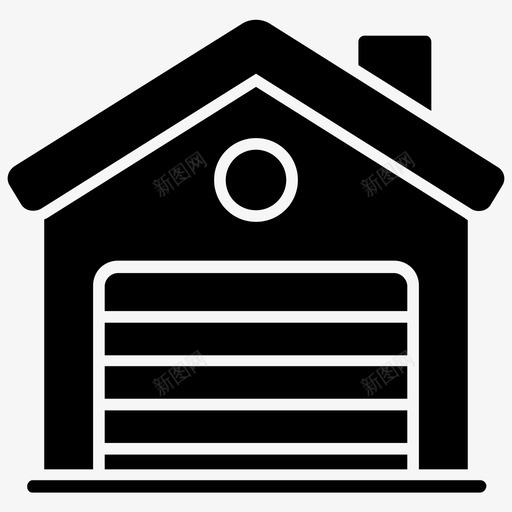 仓库商业大楼车库图标svg_新图网 https://ixintu.com 仓库 商业大楼 存储单元 库存 物流配送字形图标 车库