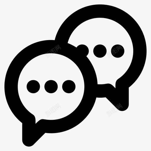对话聊天讨论图标svg_新图网 https://ixintu.com 对话 用户界面粗体图标 聊天 讨论 语音气泡