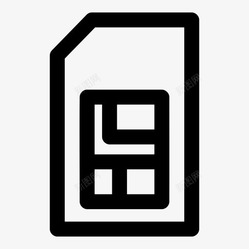 sim卡芯片存储卡图标svg_新图网 https://ixintu.com sim卡 存储卡 硬件粗体 芯片