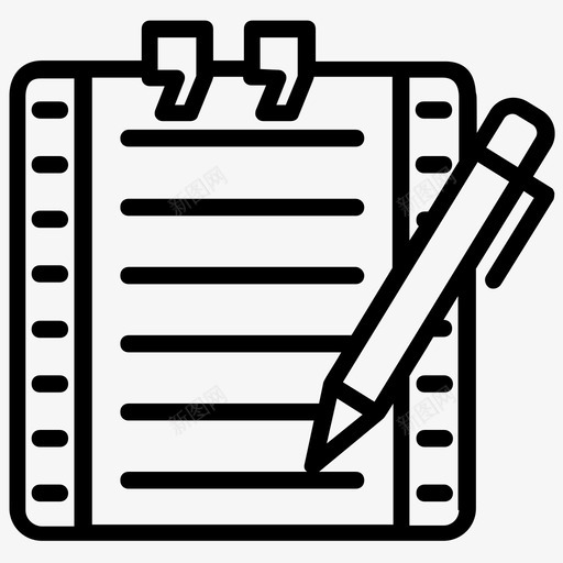 编剧电影剧本剧本图标svg_新图网 https://ixintu.com 剧本 电影剧本 编剧 视频生产线图标