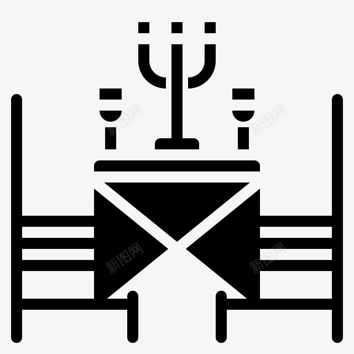 晚餐椅子餐桌图标svg_新图网 https://ixintu.com 家具 旅行固体 晚餐 椅子 餐厅 餐桌
