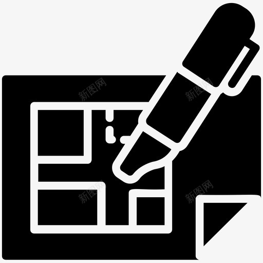 蓝图建筑工程施工计划图标svg_新图网 https://ixintu.com 原型 建筑工程 房地产字形图标 施工计划 绘图 蓝图