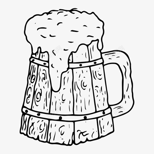 啤酒杯酒饮料图标svg_新图网 https://ixintu.com 啤酒杯 派对 素描 酒 饮料 黑白饮料