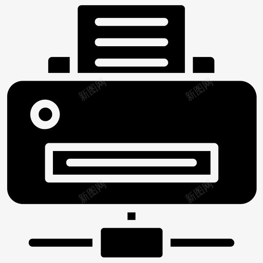网络打印互联网传真打印机图标svg_新图网 https://ixintu.com 互联网传真 打印机 无线技术 网络打印 计算机和网络字形图标