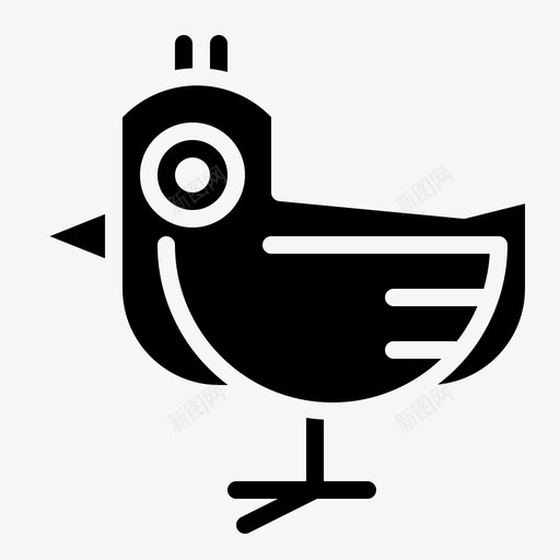 小鸡小鸟春天的固体图标svg_新图网 https://ixintu.com 小鸟 小鸡 春天的固体