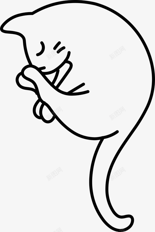 困倦的猫猫轮廓图标svg_新图网 https://ixintu.com 困倦的猫 宠物 猫 猫的力量 轮廓