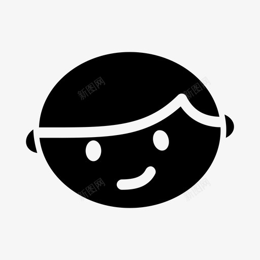 孩子脸男人图标svg_新图网 https://ixintu.com 儿子 孩子 男人 脸
