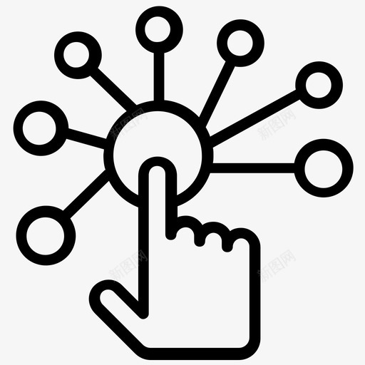互动连接互动屏幕图标svg_新图网 https://ixintu.com 互动 互动屏幕 人工智能线图标 触摸屏 连接