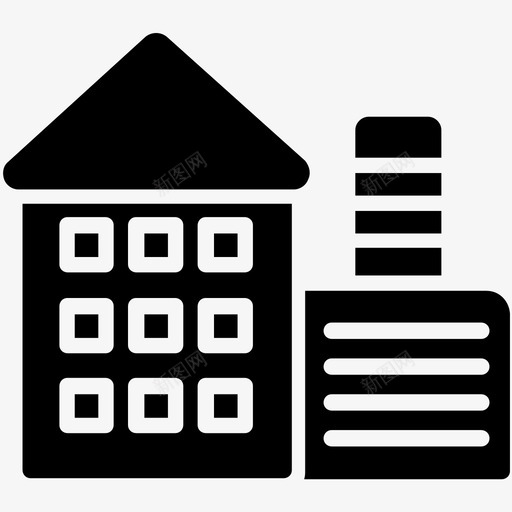 工厂企业行业图标svg_新图网 https://ixintu.com 企业 制造商 发电厂 工业字形图标 工厂 行业