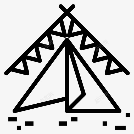 帐篷露营睡觉图标svg_新图网 https://ixintu.com 帐篷 睡觉 露营 音乐节