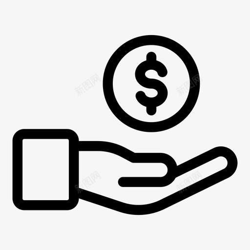 收款现金货币图标svg_新图网 https://ixintu.com 付款 收款 现金 租金 货币