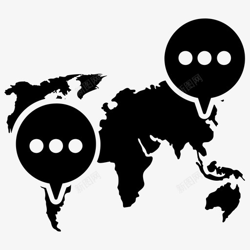 全球通信全球连接在线聊天图标svg_新图网 https://ixintu.com 全球连接 全球通信 在线交流 在线学习字形图标 在线聊天
