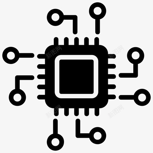 微处理器电路板计算机处理器图标svg_新图网 https://ixintu.com 人工智能字形图标 微处理器 微芯片 电子设备 电路板 计算机处理器