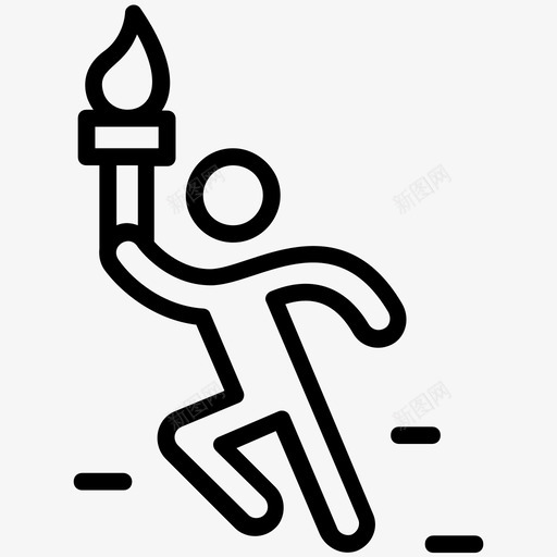 奥运火炬人类火炬奥运圣火图标svg_新图网 https://ixintu.com 人类火炬 和平运行 奥运会比赛 奥运圣火 奥运火炬 奥运线路图标 手拿火炬奔跑