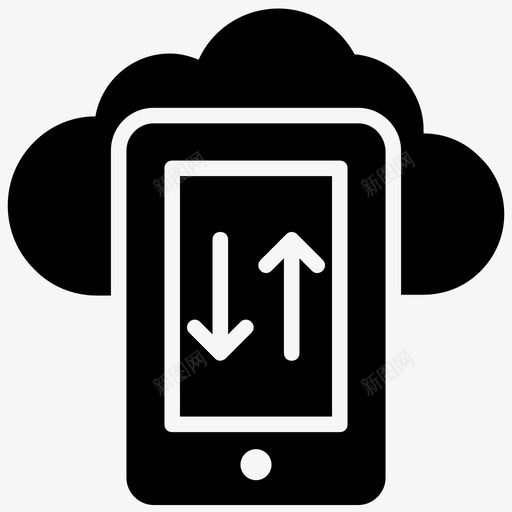 云备份系统数据传输信息图标svg_新图网 https://ixintu.com 上传信息 云备份系统 信息下载 共享信息 数据传输 计算机和网络字形图标