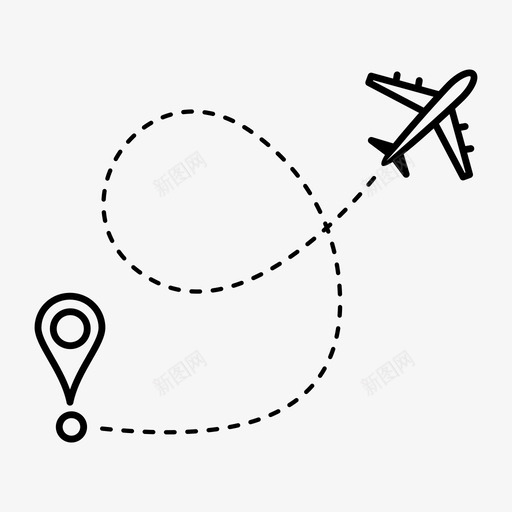 飞机航线飞行飞机飞行图标svg_新图网 https://ixintu.com 出发点 旅行 航线 飞机航线 飞机飞行 飞行