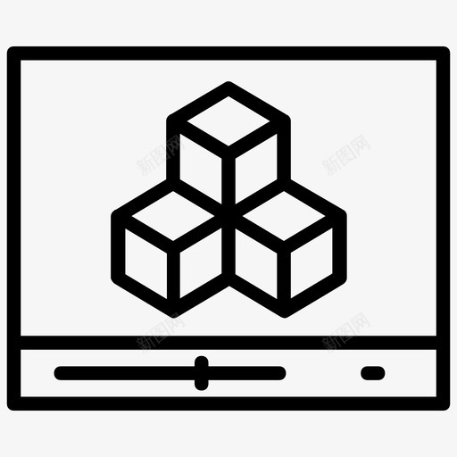 三维动画三维计算机图形视频生产线图标svg_新图网 https://ixintu.com 三维动画 三维计算机图形 视频生产线图标